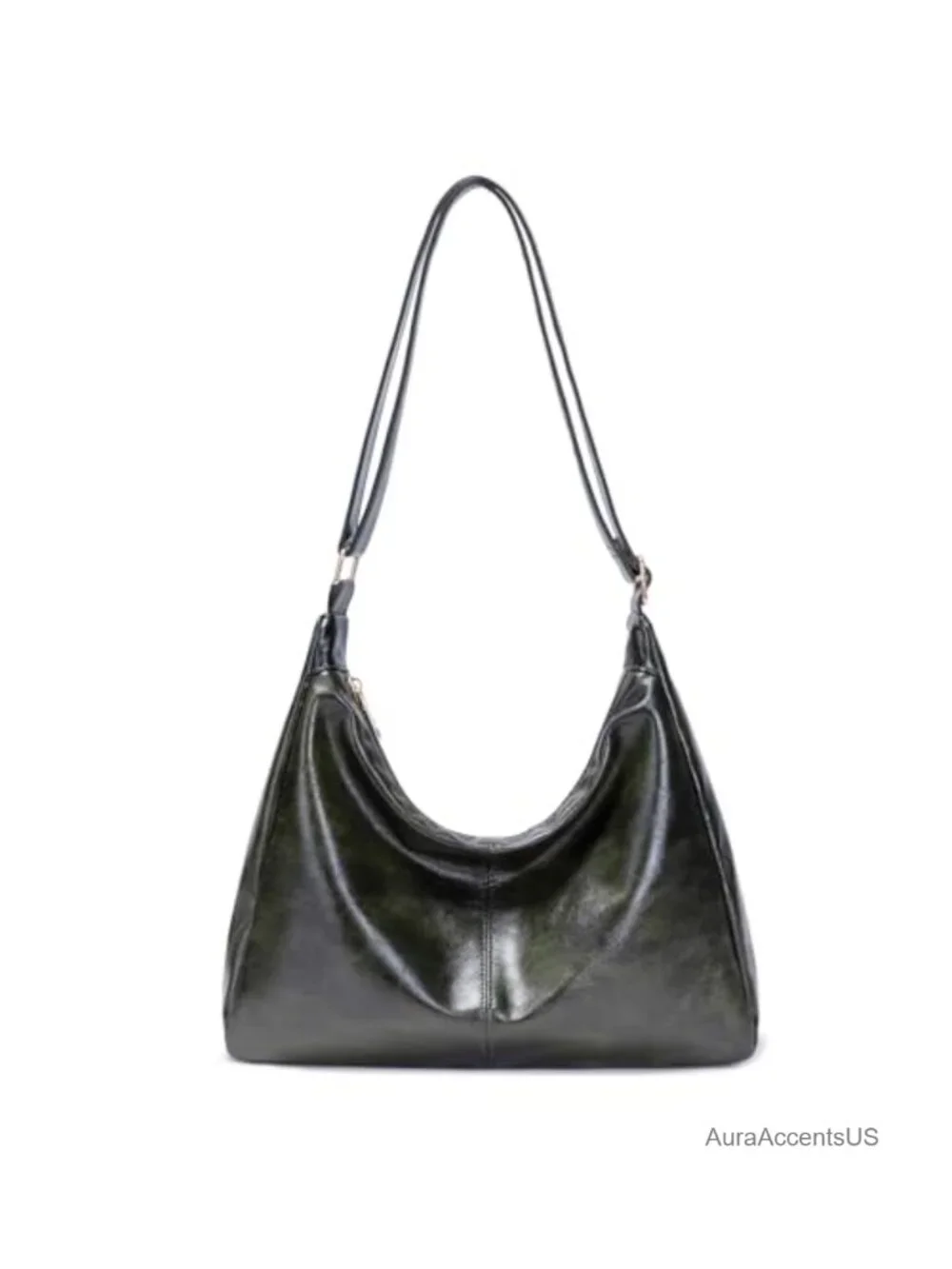 Foldable Vegan Leather Hobo Shoulder Bag Large Capacity Stylish Tote